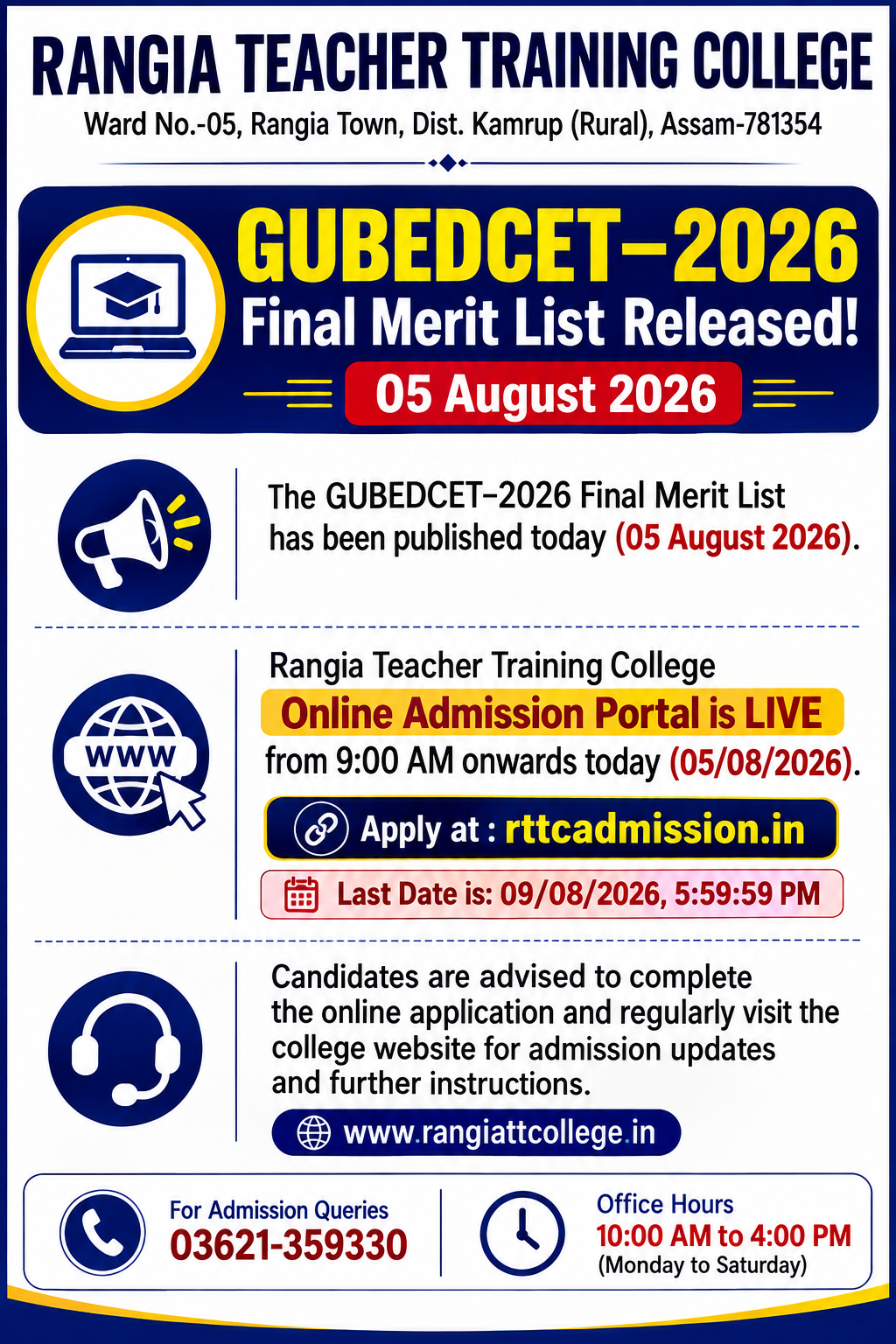 Online Application for B.Ed Admission - 2026-27